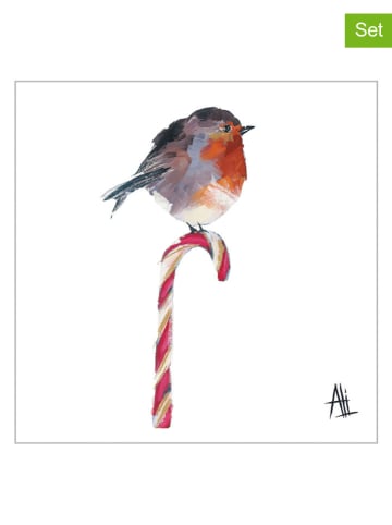 ppd 2-delige set: servetten "Candy Cane" wit/grijs - 2x 20 stuks