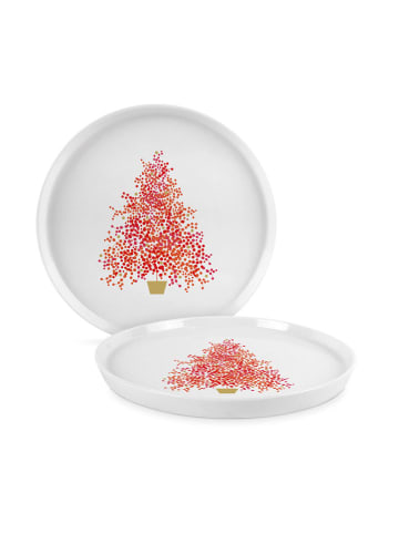 ppd Talerz śniadaniowy "Season´s Tree" w kolorze biało-czerwonym - Ø 21 cm