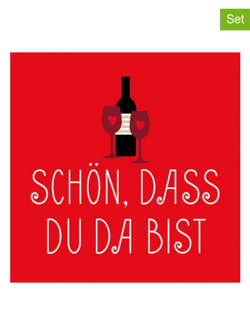 ppd 2er-Set: Servietten "Schön, dass..." in Rot - 2x 20 Stück
