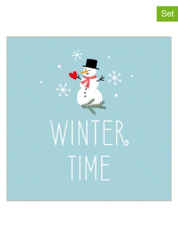 ppd Serwetki (40 szt.) "Winter Time" w kolorze błękitnym