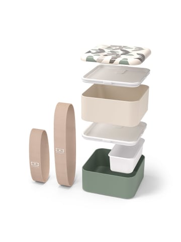 Monbento Lunchbox "Birds" in Creme/ Grün - 1,7 l