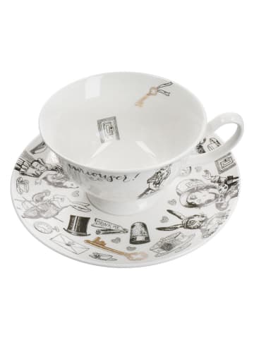 Mikasa Filiżanka "Alice in Wonderland" w kolorze biało-czarnym - 210 ml