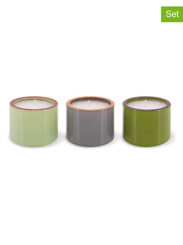 Remember Świeczniki (3 szt.) w kolorze zielono-szarym - Ø 7,5 cm