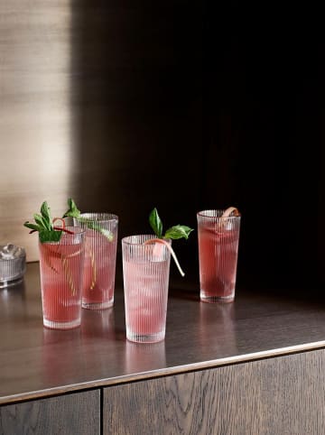 Stelton 4-delige set: longdrinkglazen "Pilastro" transparant - 300 ml