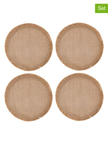 Mikasa 4-delige set: placemats beige - Ø 38 cm