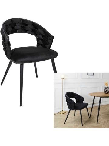 Rétro Chic Esszimmerstuhl ''Sawyer'' in Schwarz - (B)63 x (H)83 x (T)54 cm