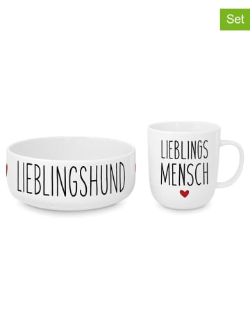 ppd 2tlg. Geschirr-Set "Lieblingshund Dog" in Weiß