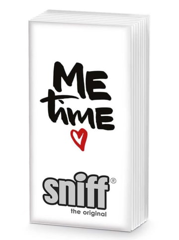 ppd Zakdoeken "Me Time" wit/zwart