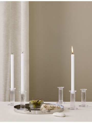 Stelton 2-delige set: kaarshouders "Pilastro" transparant - (H)13 cm