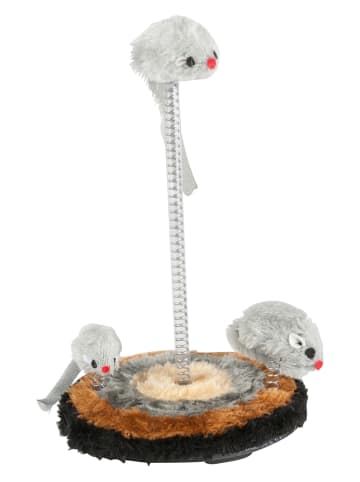 Edco Kattenspeelgoed grijs/lichtbruin/zwart - (H)25 x Ø 14 cm