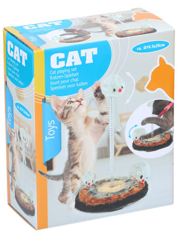 Edco Kattenspeelgoed grijs/lichtbruin/zwart - (H)25 x Ø 14 cm