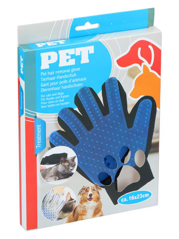 Edco 2er-Set: Tierpflege-Handschuh in Blau/ Schwarz - (L)23 x (B)16 cm