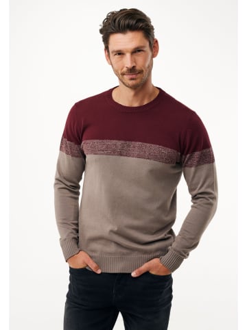 Mexx Pullover in Bordeaux/ Taupe