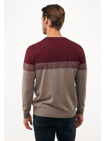Mexx Pullover in Bordeaux/ Taupe