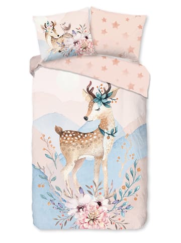 Good Morning Flanellen beddengoedset "Josy" lichtroze