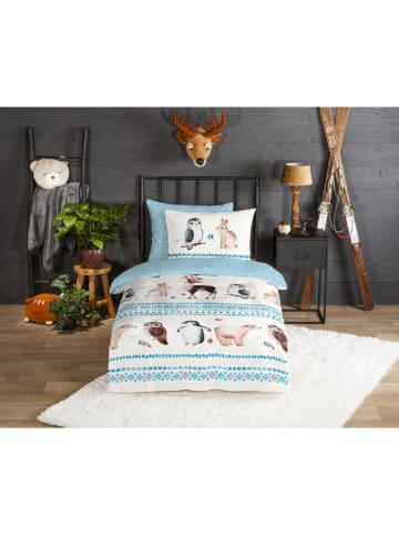 Good Morning Flanell-Bettwäsche-Set "Freezing" in Blau