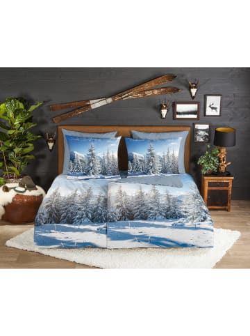 Good Morning Komplet pościeli flanelowej "Albert" w kolorze niebieskim