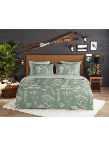 Good Morning Flanell-Bettwäsche-Set "Herbs" in Grün