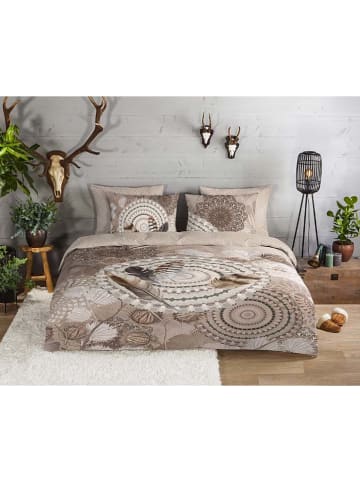 Good Morning Flanellen beddengoedset "Ringhda" taupe