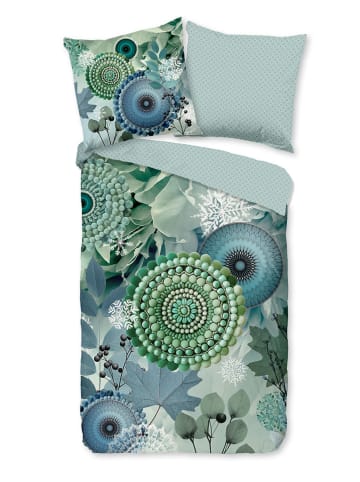 Hip Flanellen beddengoedset "Iselin" groen/turquoise