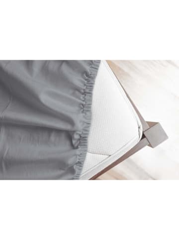 Good Morning Flanell-Spannbettlaken "Good Morning" in Hellgrau