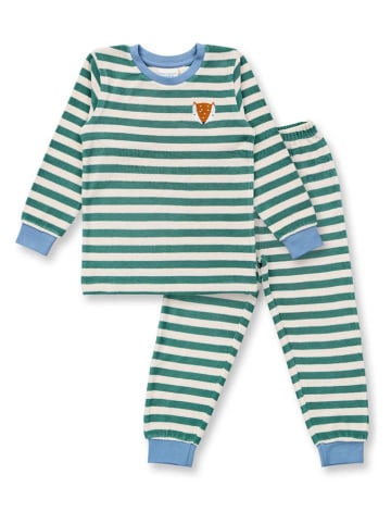 Sense Organics Pyjama "Long John" in Grün/ Blau