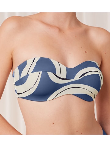 Triumph Bikini-Oberteil in Blau/ Weiß