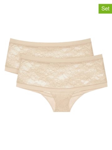 Triumph Pełne figi (2 pary) "Smart Deco Bandeau" w kolorze kremowym