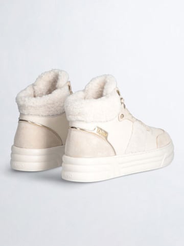 Liu Jo Skórzane sneakersy w kolorze kremowym