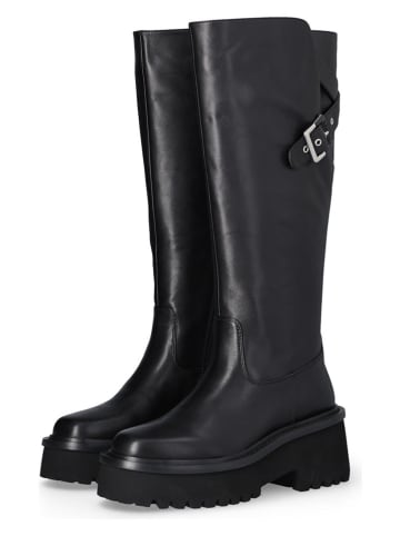 Liu Jo Leder-Stiefel in Schwarz