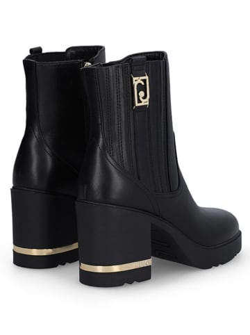 Liu Jo Leder-Stiefeletten in Schwarz