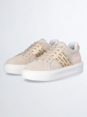 Liu Jo Leren sneakers beige/lichtroze/goudkleurig