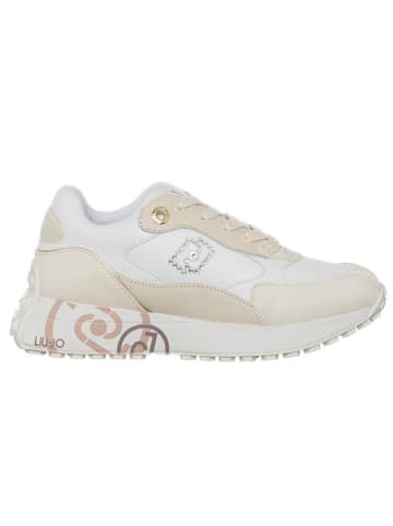 Liu Jo Skórzane sneakersy w kolorze kremowym