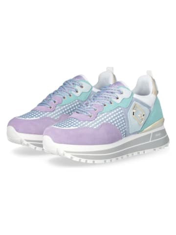 Liu Jo Leren sneakers turquoise/paars