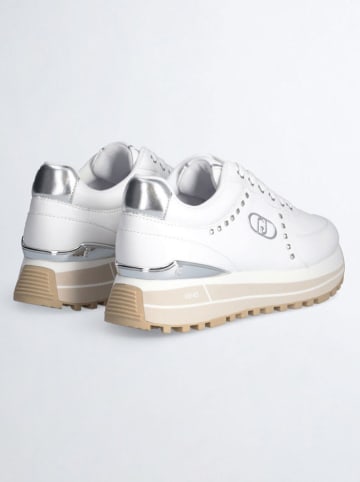 Liu Jo Leder-Sneakers in Weiß/ Silber