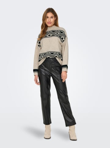 ONLY Pullover in Creme/ Schwarz