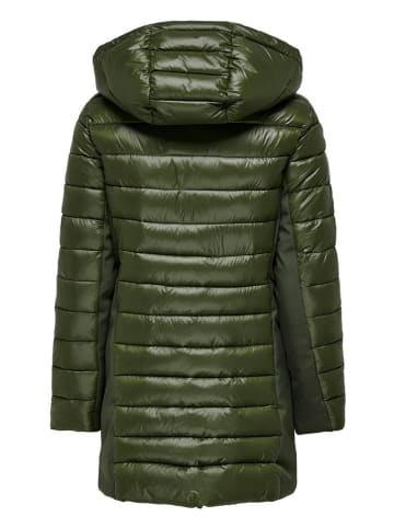 ONLY Steppmantel in Dunkelgrün