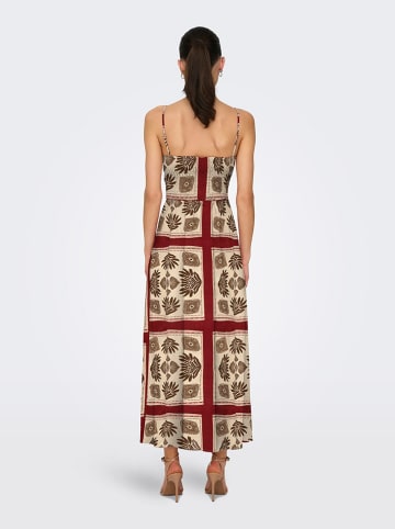 ONLY Sukienka "Nova" w kolorze beżowo-czerwonym