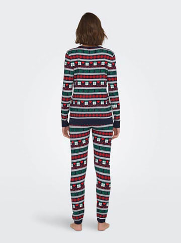 ONLY Trui donkerblauw/rood/groen