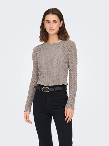 ONLY Sweter w kolorze szarobrązowym