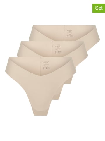 ONLY 3er-Set: Slips in Beige