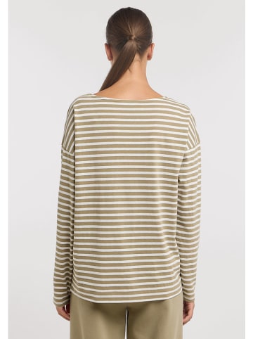 ELBSAND Longsleeve "Tooske" in Taupe/ Weiß