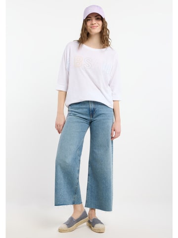 ELBSAND Koszulka "Imea" w kolorze białym ze wzorem