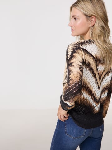 TAIFUN Sweter w kolorze czarno-kremowym