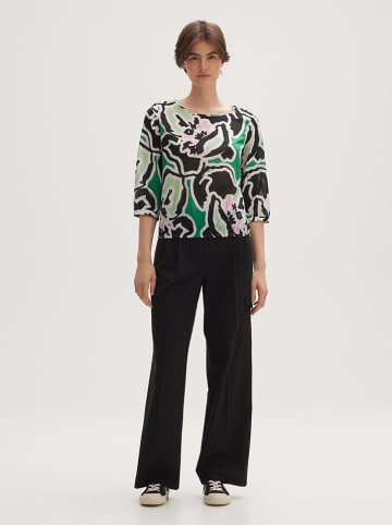 OPUS Bluse in Schwarz/ Grün