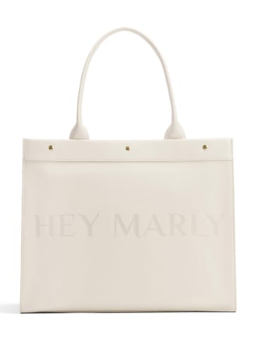 Hey Marly Leder-Schultertasche "Classy" in Creme - (B)41 x (H)34 x (T)16 cm