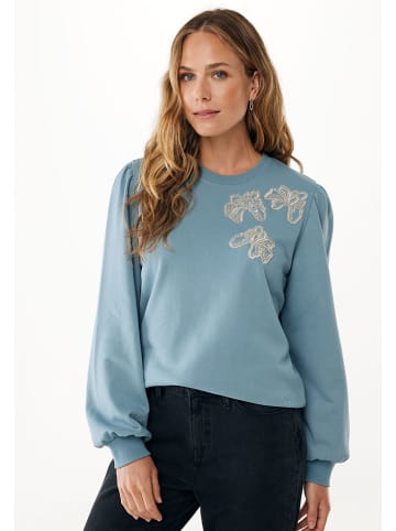 Mexx Bluza "Flower" w kolorze błękitnym