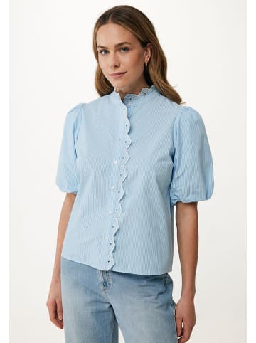 Mexx Bluse in Hellblau/ Weiß