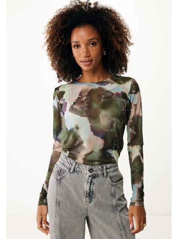 Mexx Longsleeve in Dunkelgrün/ Hellblau