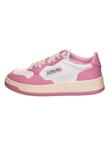 AUTRY Leren sneakers "Medalist" wit/roze